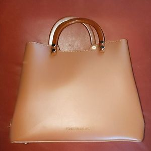 Expressions NYC Tan medium size vegan purse